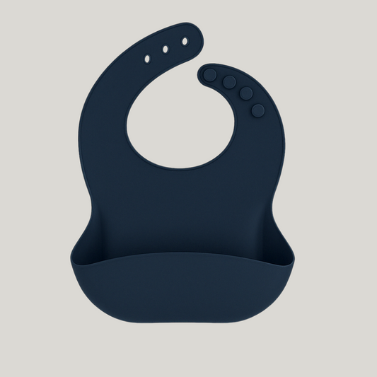 Babador De Silicone Pega Migalhas Azul Marinho