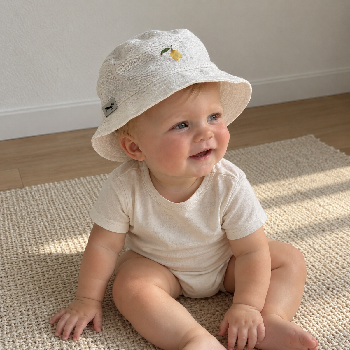 Chapeu de Sol Infantil Bucket Linho Lemon