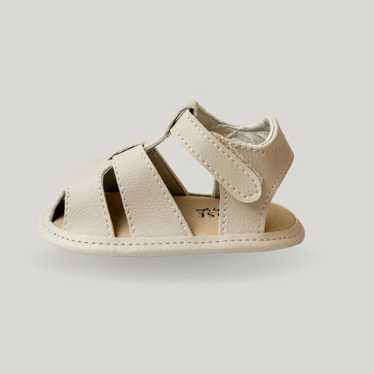 Sandalia Bebê Couro Ecológico Bege