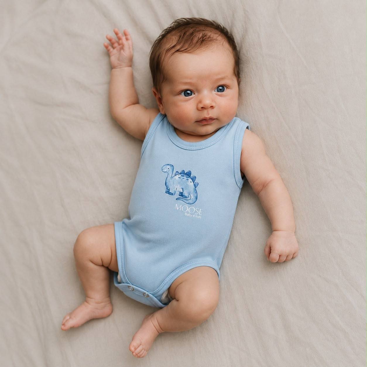 Body Regata Algodão Dino Blue