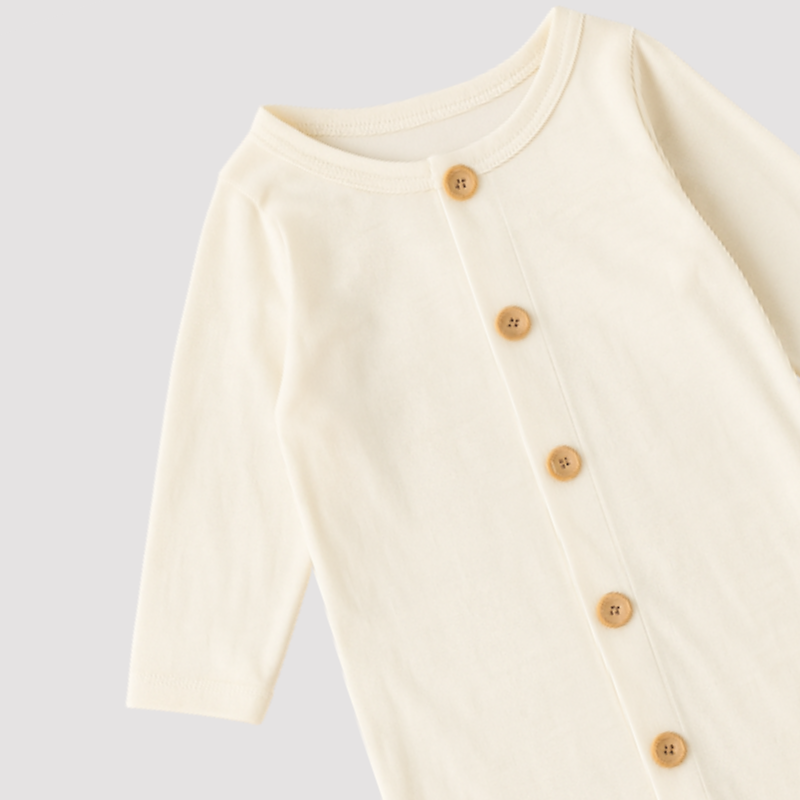 Macacão Bebê Algodão  Buttons Off White