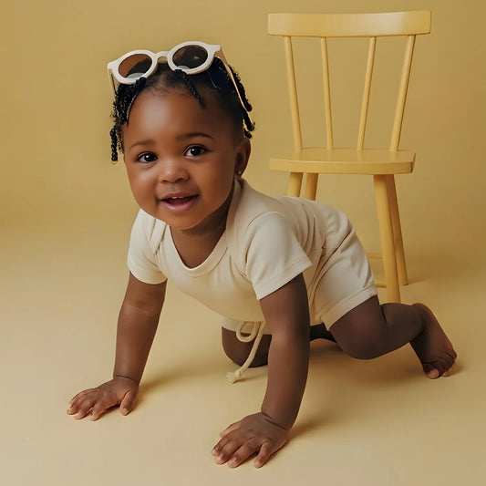 Conjunto Bebe Algodão Orgânic Off White Curto