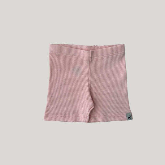 Short Bebê Canelado Ciclista Rose