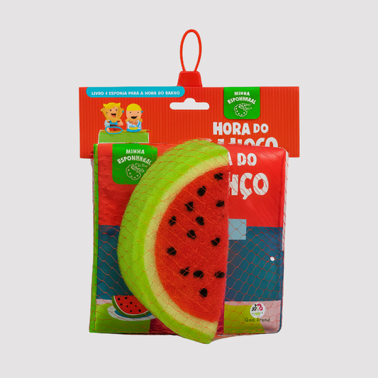 Kit Hora do Banho Livro + Esponja Melancia