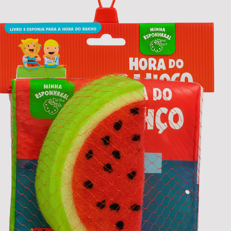 Kit Hora do Banho Livro + Esponja Melancia