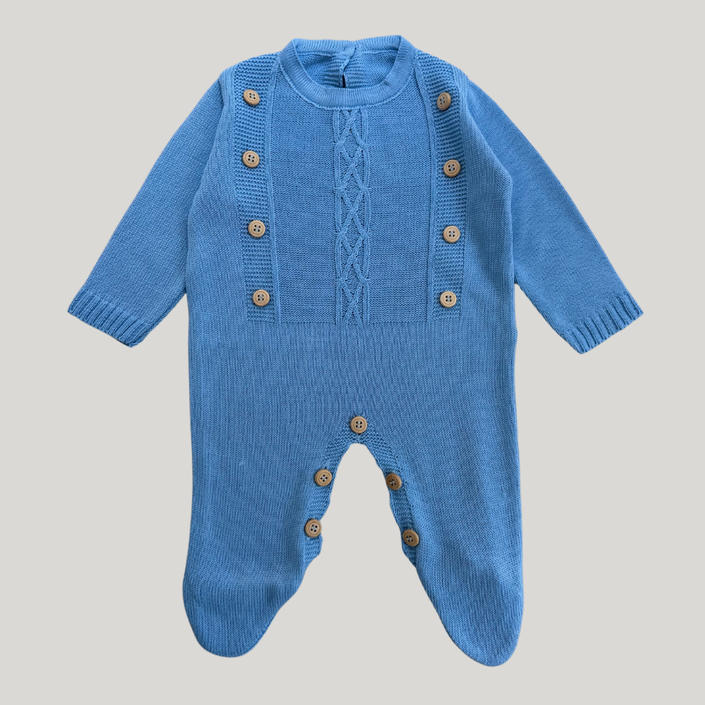 Macacão Recém Nascido Saída Maternidade Buttons Azul