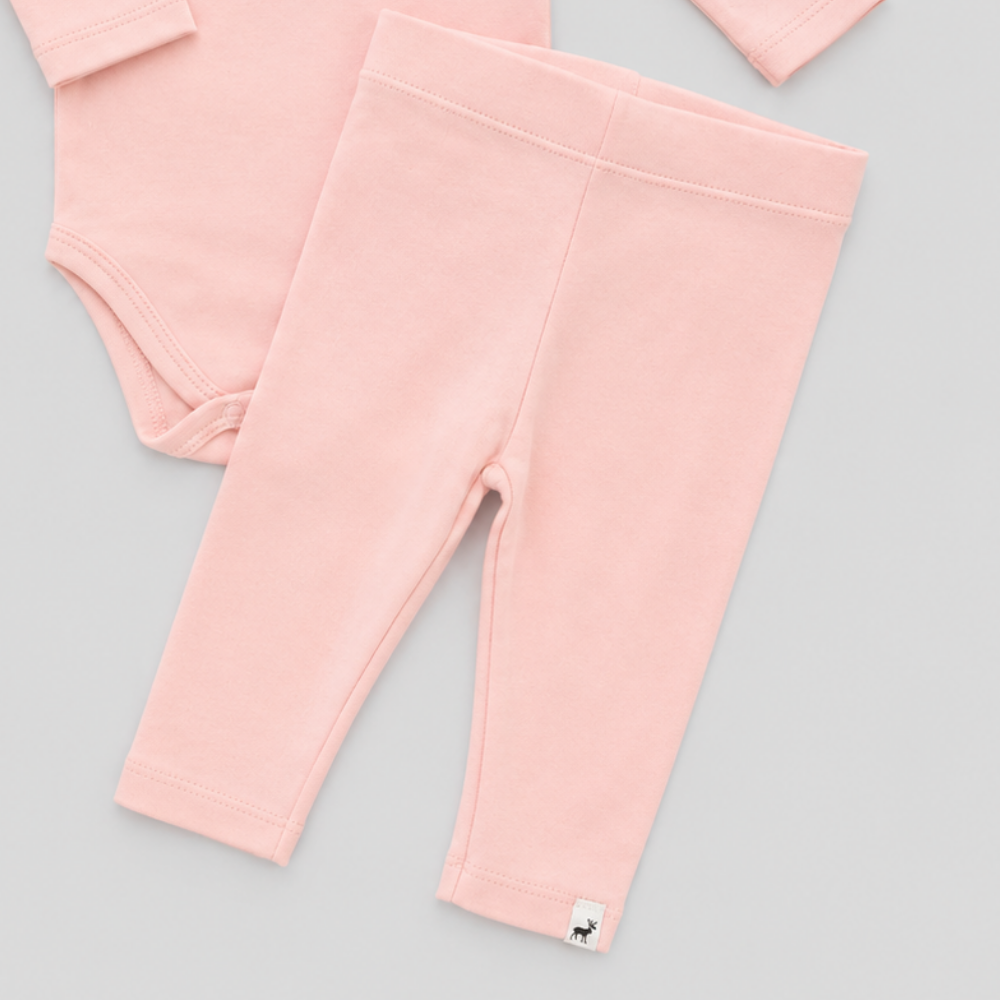 Conjunto Bebê Algodão Organic buttons longo Salmão