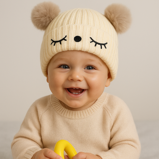 Touca bebê Tricot Cut Cream