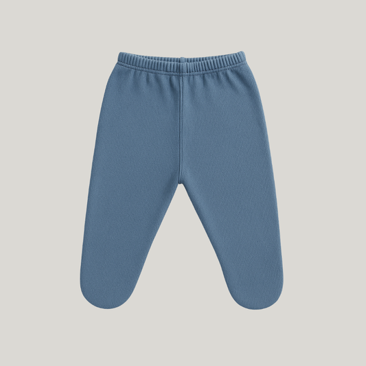 Calça Bebê Algodão Com Pezinho Marinho
