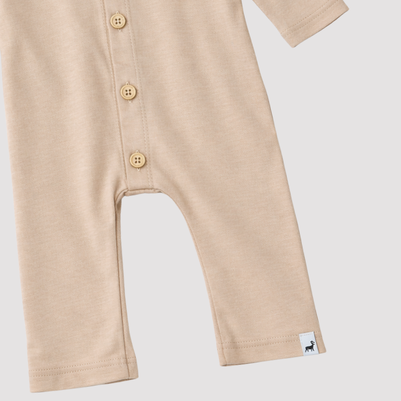 Macacão Bebê Algodão  Buttons Bege