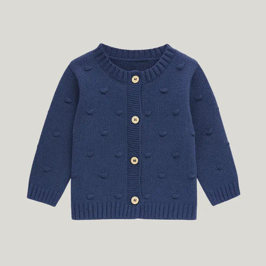 Cardigan Bebê Tricot Azul Marinho