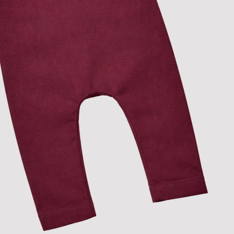 Jardineira Bebê Linho Leif Longa Bordo