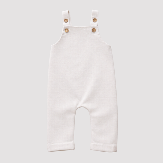 Jardineira Bebê Linho Leif Longa Off White