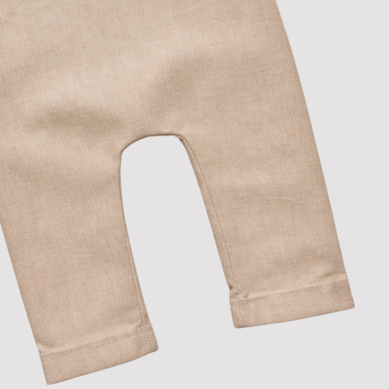 Jardineira Bebê Linho Leif Longa Cru