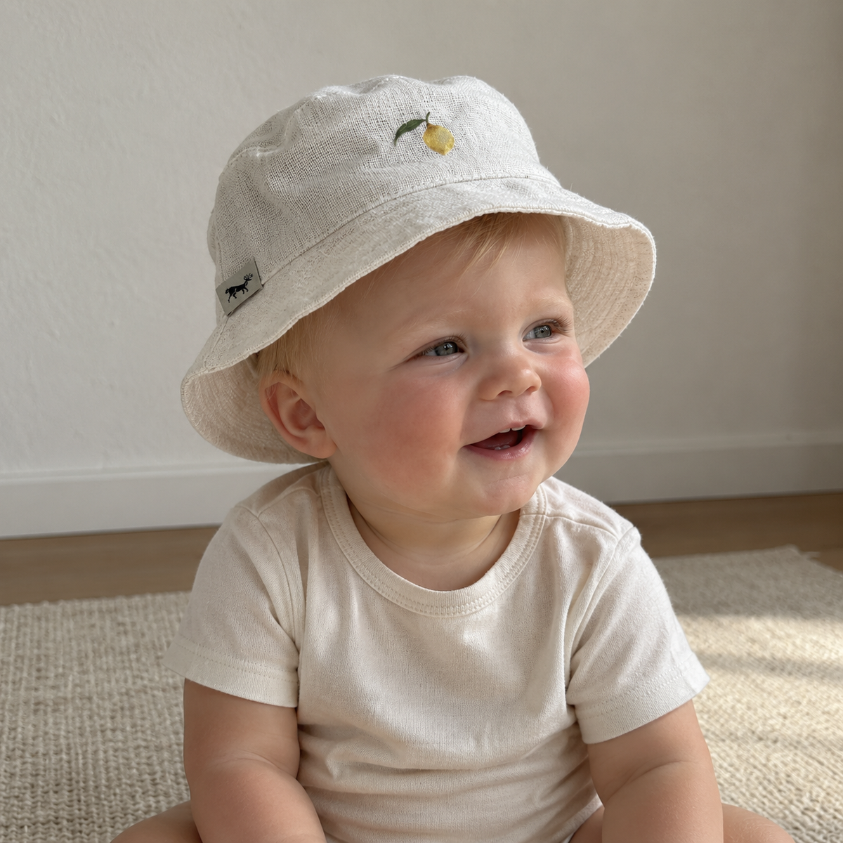 Chapeu de Sol Infantil Bucket Linho Lemon
