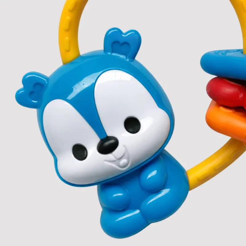 Brinquedo Chocalho Sensorial Estimulante Ursinho Azul