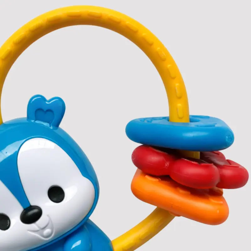 Brinquedo Chocalho Sensorial Estimulante Ursinho Azul