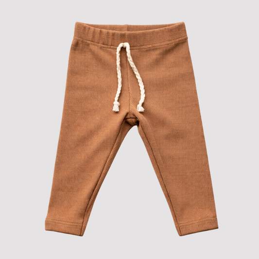Calça Bebê Canelado Algodão Caramel