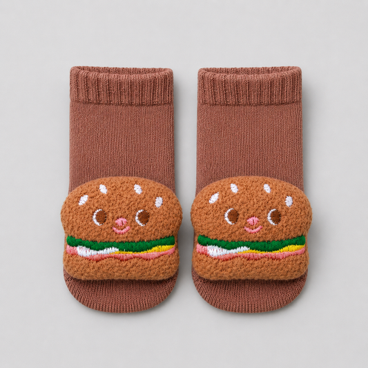 Meia Bebê Hamburguer fofo Sensorial