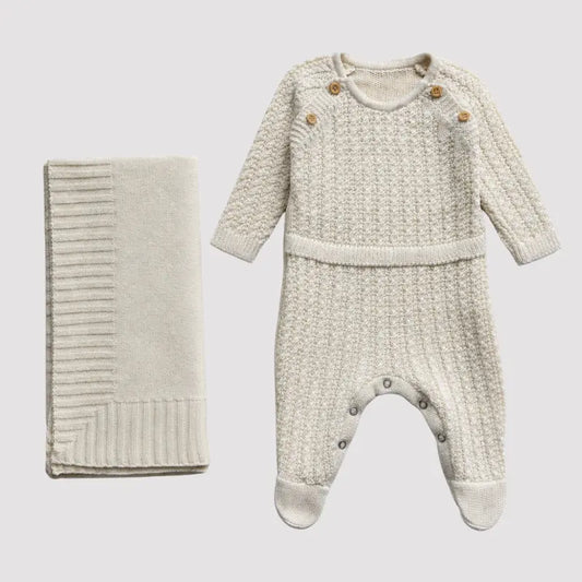 Kit saída maternidade Tricot Off White cloud