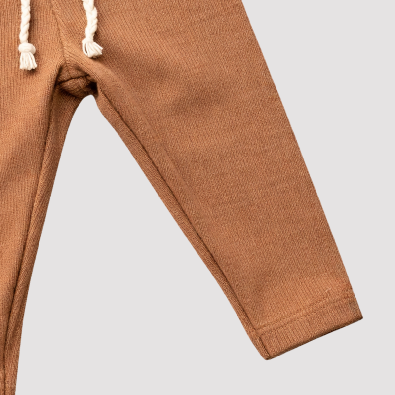 Calça Bebê Canelado Algodão Caramel