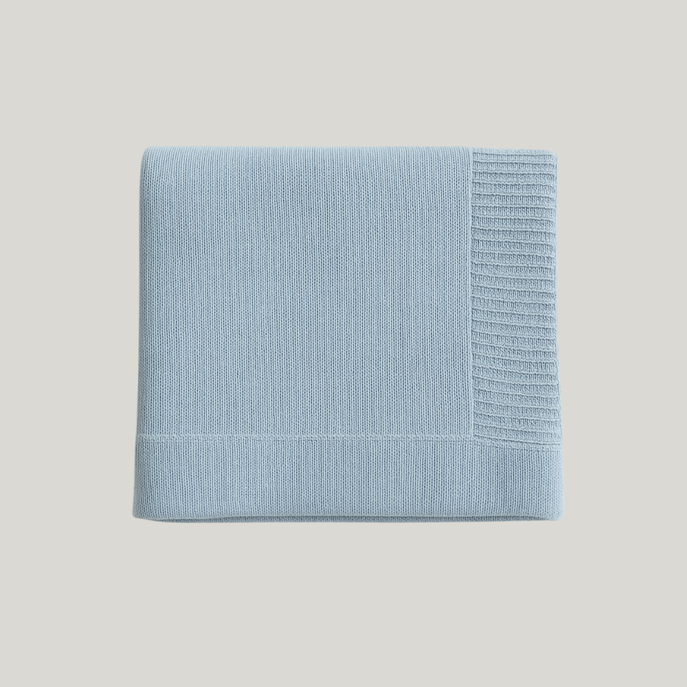 Kit Saída Maternidade Tricot 2 Peças Vintage Bloom Azul