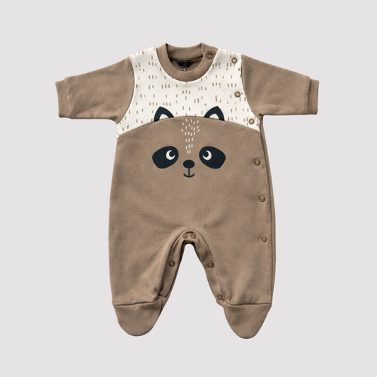 Macacão recém nascido algodão Guaxinin brown