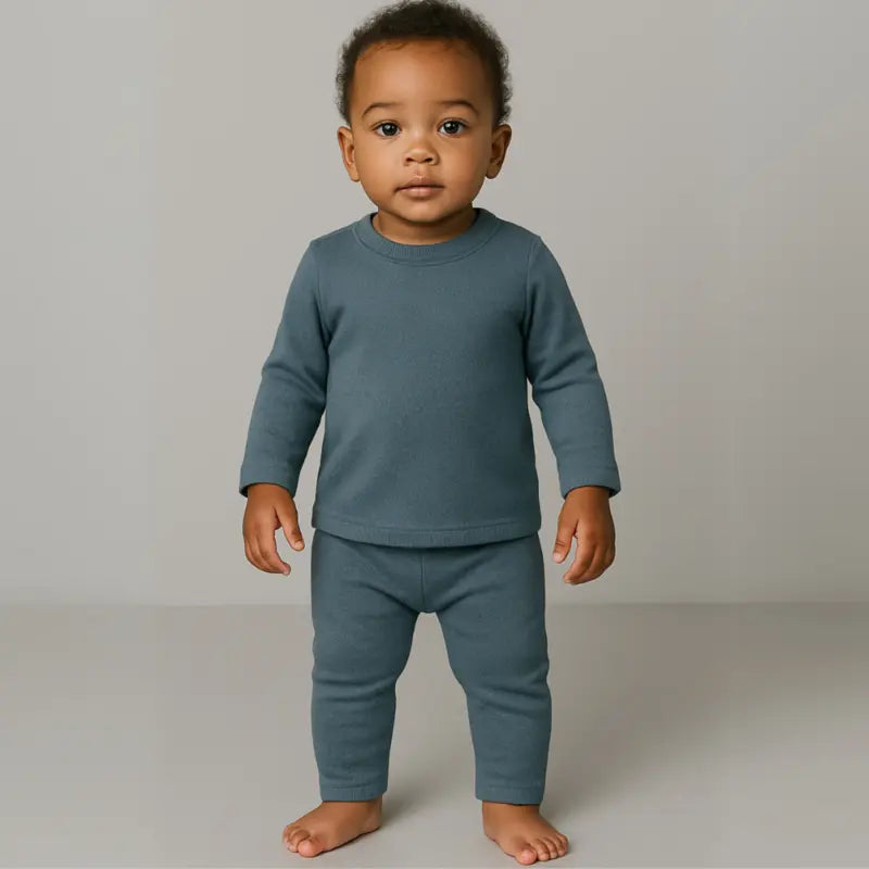 Conjunto Bebê Tricotado Confort Azul Jeans