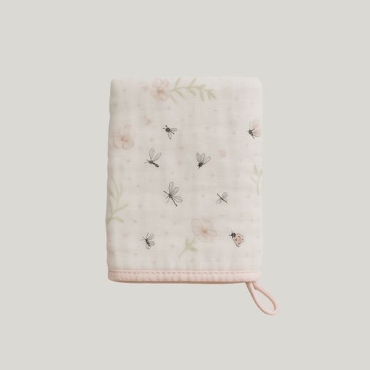 Paninho De Boca Bebê Soft Algodão Florest Rose Com Prendedor De Chupeta