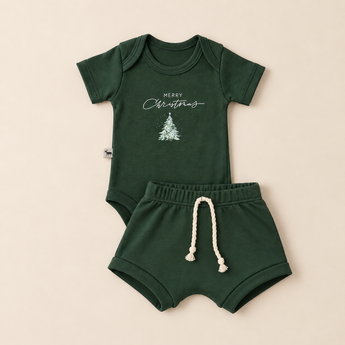 Conjunto Baby Merry Christmas Musgo