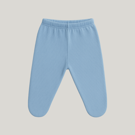 Calça Bebê Algodão Com Pezinho Blue