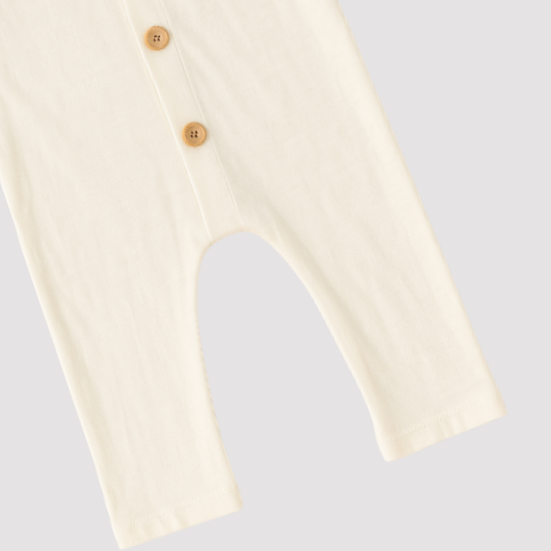 Macacão Bebê Algodão  Buttons Off White