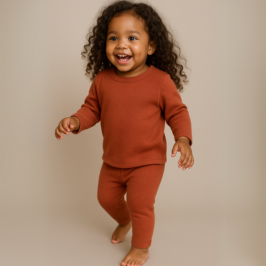 Conjunto Bebê Tricotado Confort Terracota