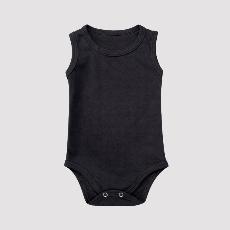 Body Bebê Regata Algodão Organic Preto