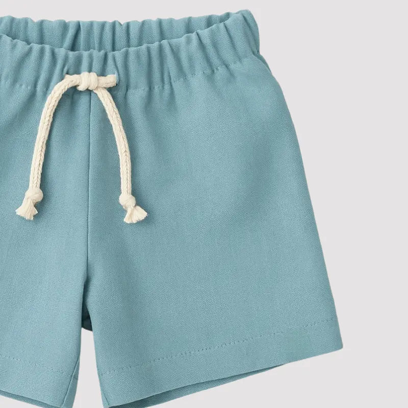 Short Bebê Linho Beach Blue