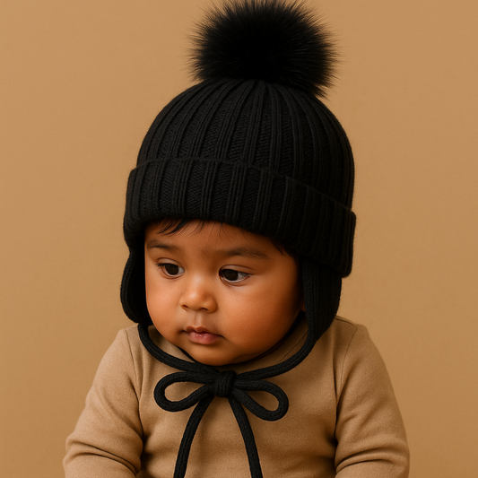 Touca bebê Tricot Snow Black