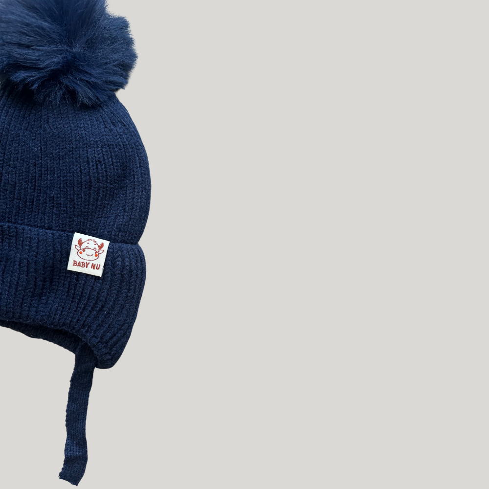 Touca Tricot Bebê Cut Azul Marinho