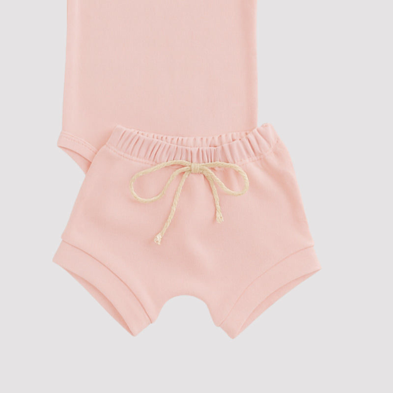 Conjunto Bebe Algodão Orgânic Rosa curto