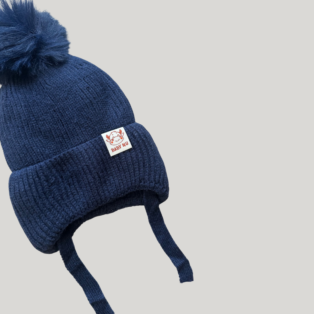 Touca Tricot Bebê Cut Azul Marinho
