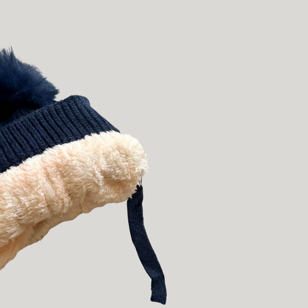 Touca Tricot Bebê Cut Azul Marinho