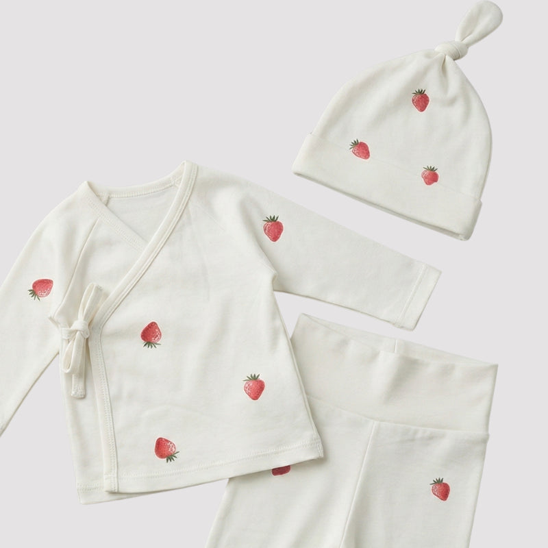 Kit Recém Nascido 3 peças Organic Moranguinho