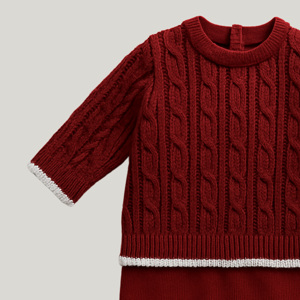 Macacão Bebê Recém Nascido Tricot Cherry Red
