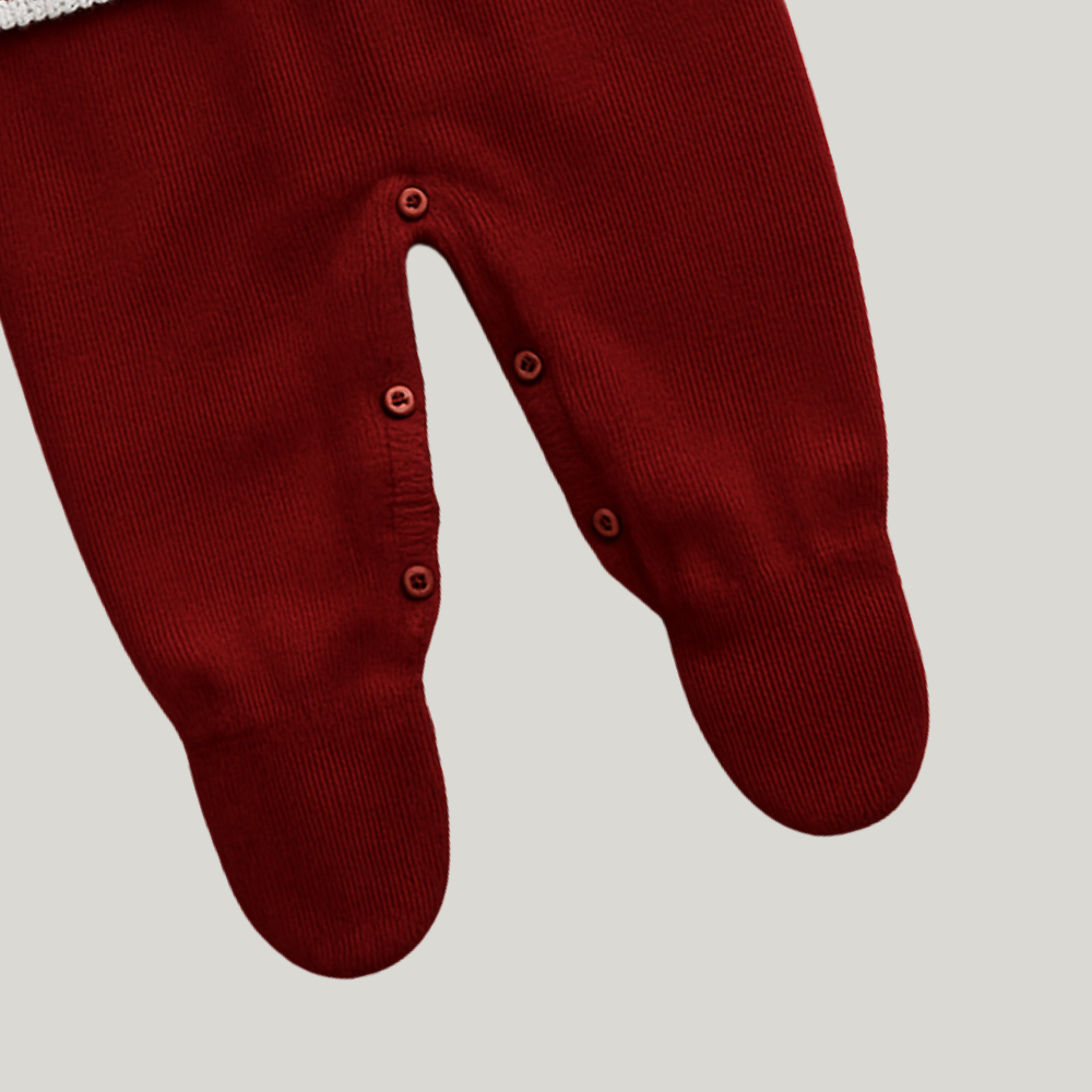 Macacão Bebê Recém Nascido Tricot Cherry Red