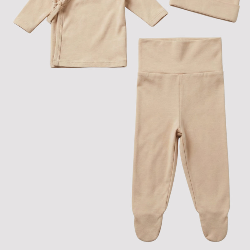 Kit Recém Nascido 3 peças Organic Bege