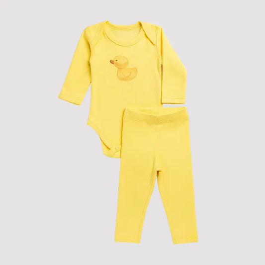 Conjunto Orgânic Patinho Algodão Yelow