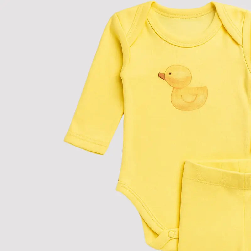 Conjunto Orgânic Patinho Algodão Yelow