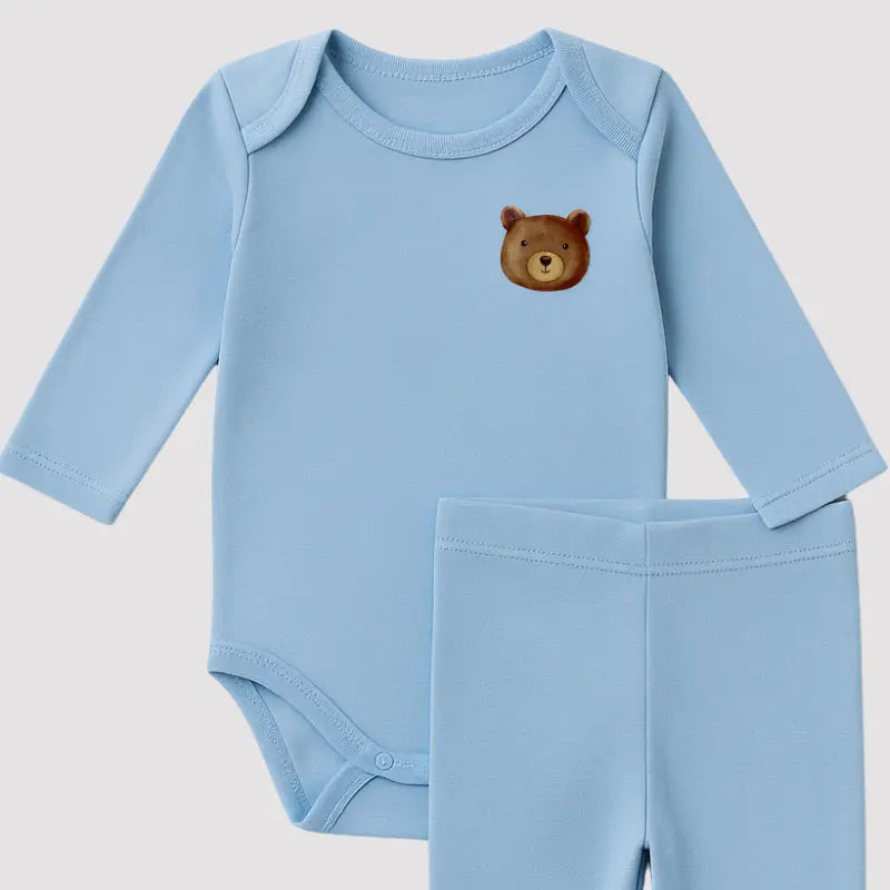 Conjunto Orgânic Bear Algodão Azul