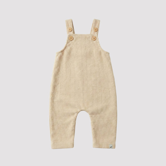 Jardineira Bebê Cotelê Longa Cream