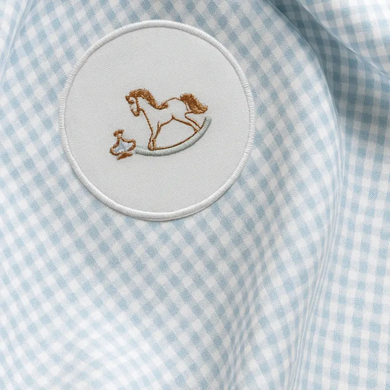Baby Swaddle Cotton Blue Horse