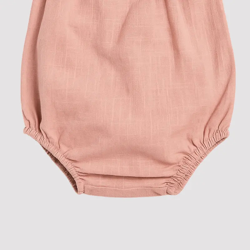 Body Âmbar Algodão Menina Babado Rosa Chá